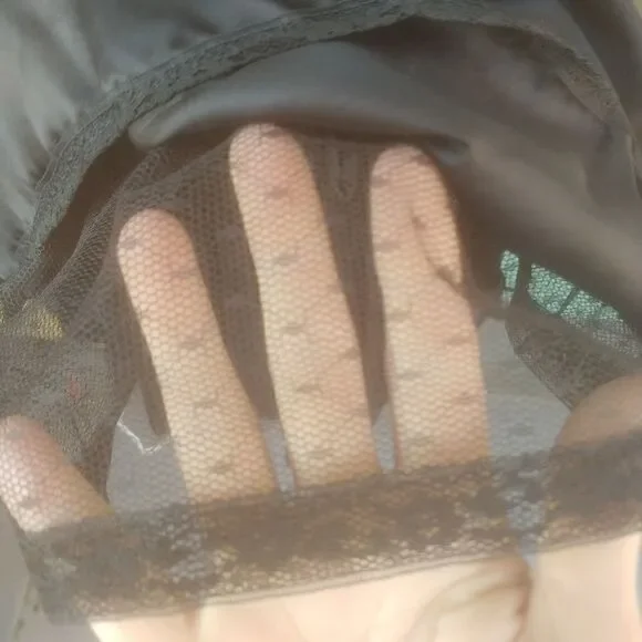 VTG 80s Black Satin Strapless Flouncy Prom Dress - Picture 6 of 7